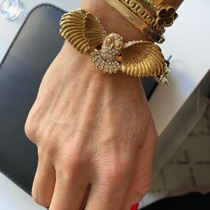 Moss Mills Gold Plate Chain Link Bracelet with Owl